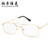 Korean fashion box glasses frame Fashion Street flat mirror European and American trend new double beam metal glasses