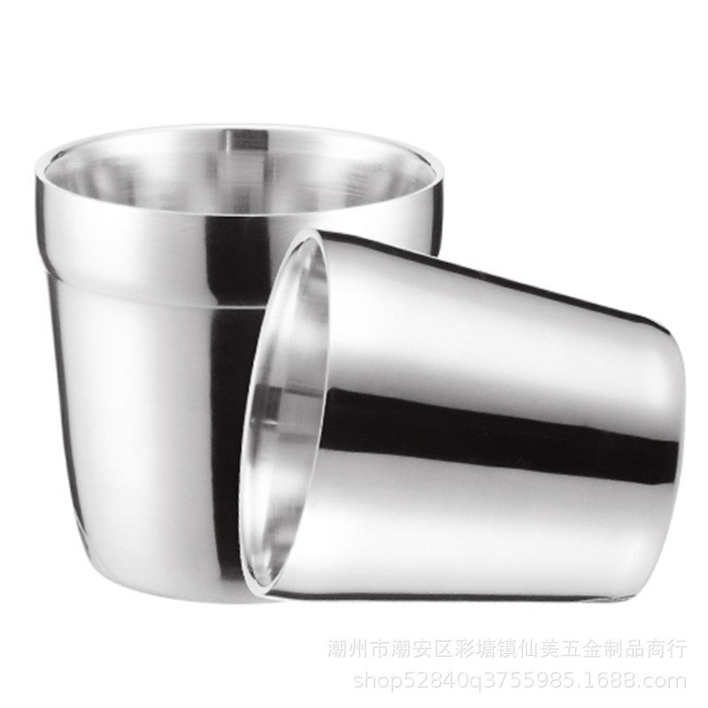Korean-style 304 stainless steel double-layer water cup beer cup restaurant dining Cup insulated children's cup barbecue Cup