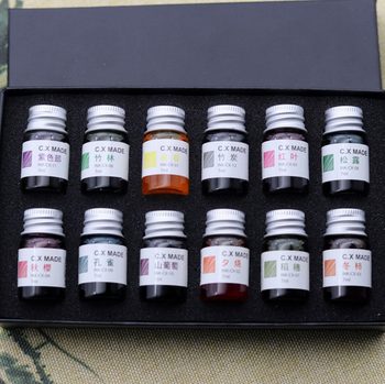 24 Solar Terms gold powder color ink water glass pen dip pen set student writing painting non-carbon Net red gift pen