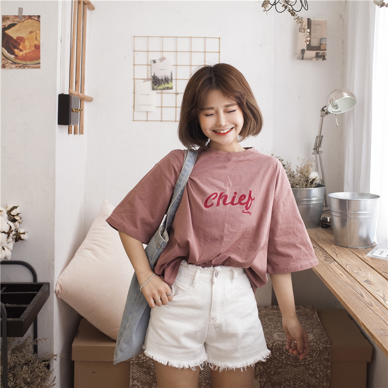 High Waisted Distressed Denim Shorts Loose Fit Frayed Hem Korean Style Summer Casual Wear Wholesale Available
