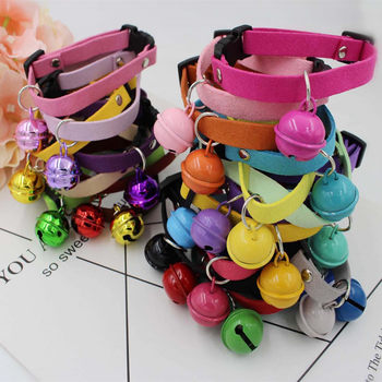 23 Color Colorful Pet Collar Bell Korean Velvet Dog Collar Cat Collar Neck Neck Decoration Accessories Spot