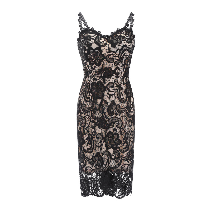 Lace Bodycon Dress Spaghetti Straps Slim Fit Elegant Design Perfect for Parties and Special Occasions Wholesale