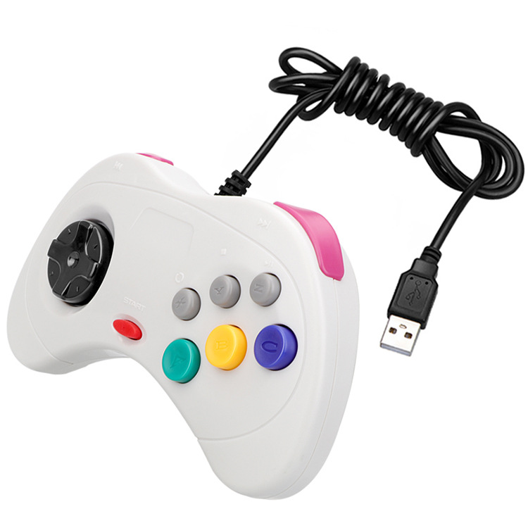 Sega Saturn handle USB game handle computer pc handle a large number of spot SG001/black and white
