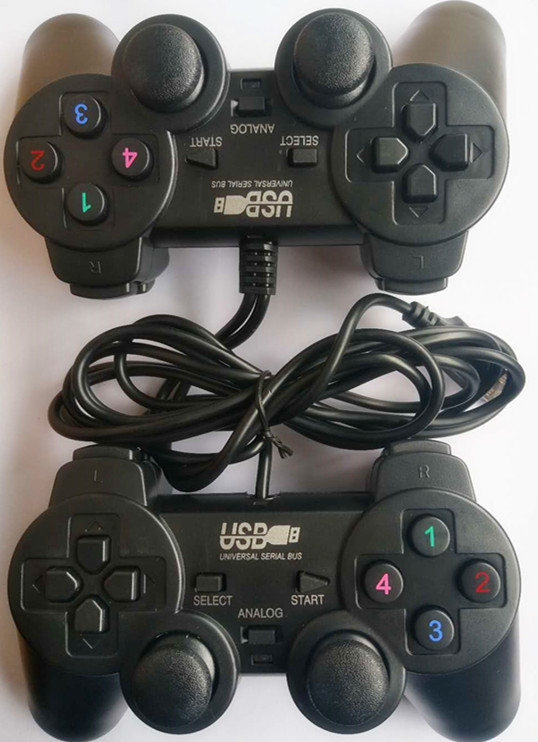 Factory in stock direct USB208 black doubles single shock handle pc computer game handle