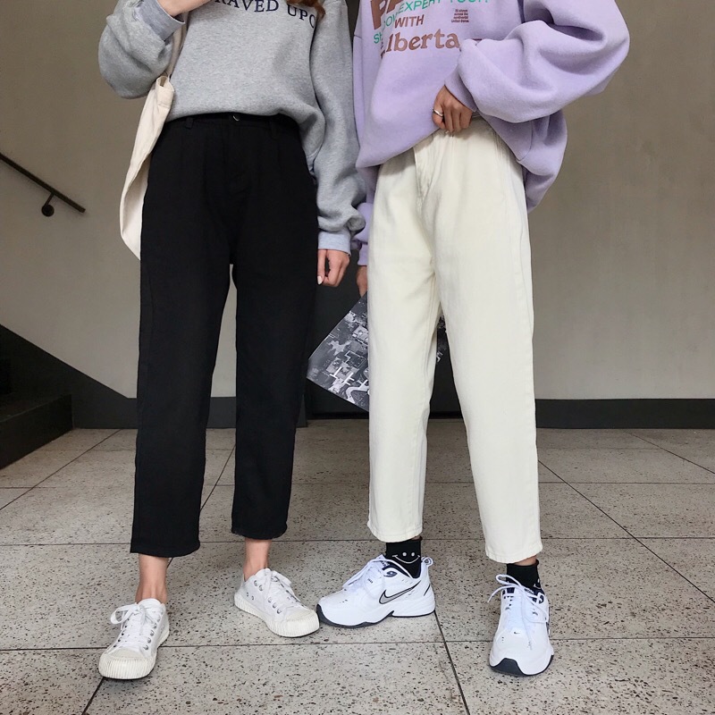 High Waisted Denim Harem Pants Chic Style Versatile Fit Classic 9 10 Length Casual Wear for Students Wholesale