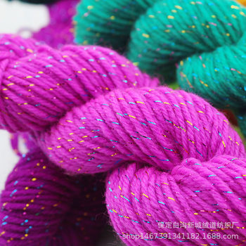 Factory wholesale colorful gold thread acrylic thread plus colored silk acrylic thread medium coarse wool hook slippers wool wholesale