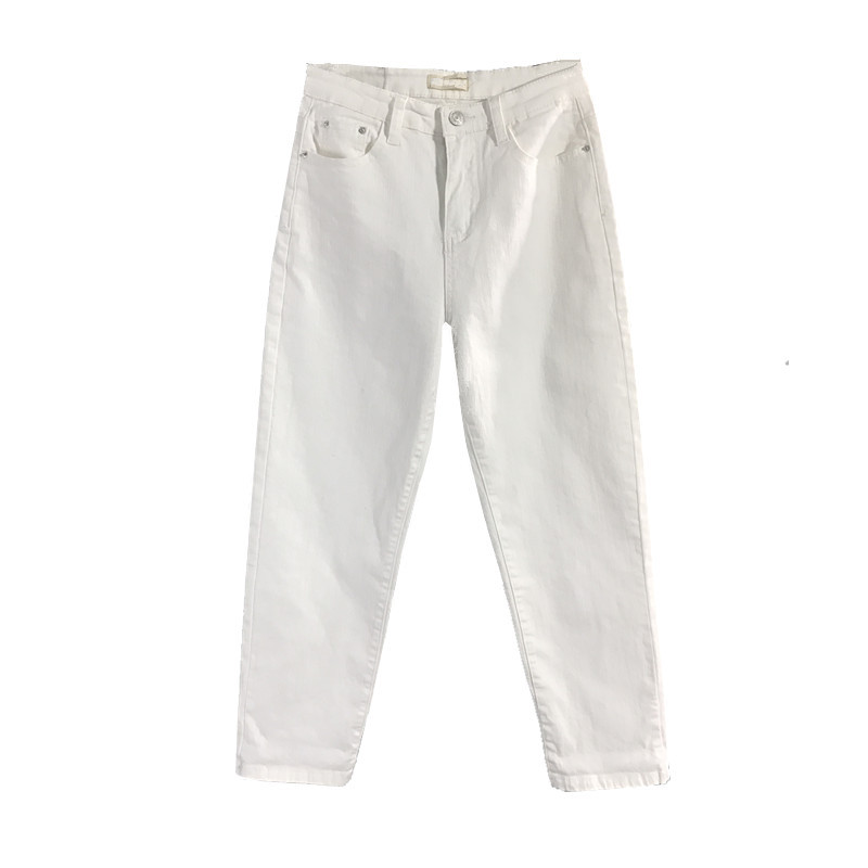 White High Waisted Straight Leg Jeans for Women Chic Vintage Style Loose Fit Cropped Length Casual Wear Wholesale