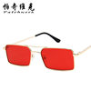 Korean fashion box glasses frame Fashion Street flat mirror European and American trend new double beam metal glasses