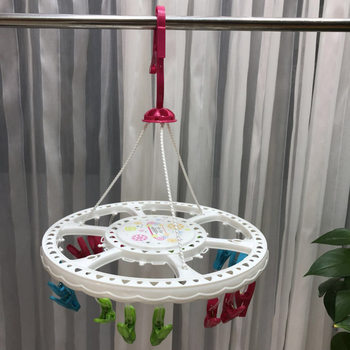 Anyi plastic 18-clip clothes drying socks drying rack multi-functional windproof multi-clip round Hanger drying rack