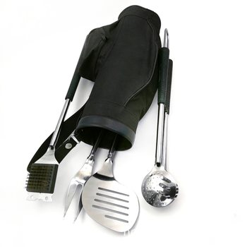Factory supply golf stick baking set suit PP handle four-piece barbecue tools BBQ4-piece set fashionable