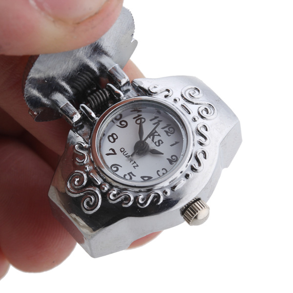 一件代发跨境专供外贸欧式翻盖亚克力宝石石英戒指女性手指表