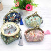 Pure handmade high-grade brocade retro ladies change purse key bag non-mobile phone bag mouth gold bag finished product wholesale