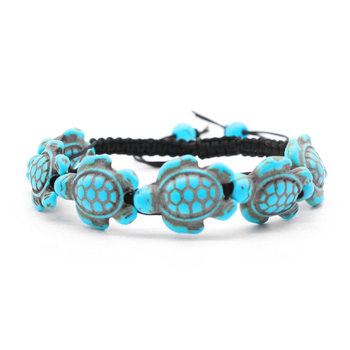 XTB03 cross border wish jewelry new bohemian turquoise turquoise bracelet hand woven bracelet