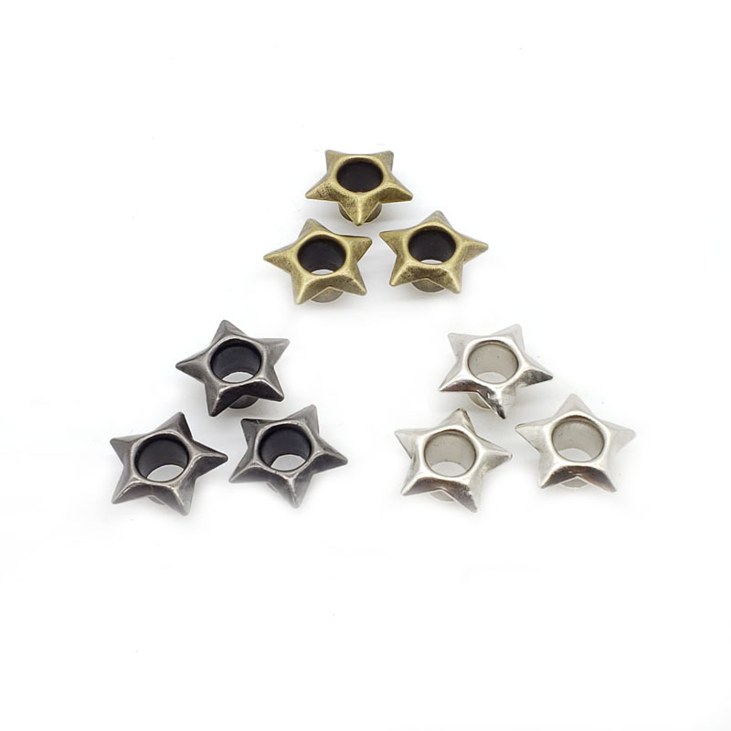 Spot wholesale five-pointed star corns flower shoe eye Belt air eye five-star steam eye buckle shaped corns heart rivets