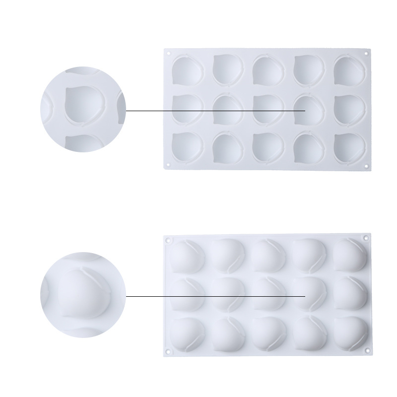 Cross-border hot sale 15-piece hazelnut silicone fruit mousse chestnut silicone cake mold French baking mold