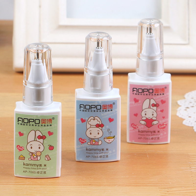 Wholesale Xiaoling AOBO cartoon cute correction fluid environmental protection safety correction fluid 18ml12 pack correction fluid