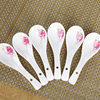 Household Ceramic Rice Spoon, Soup Spoon, Spoon, Hotel Restaurant Ceramic Dessert Flat-Bottomed Spoon, Practical Model