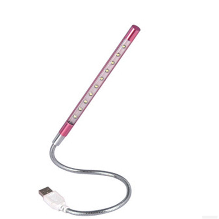 Factory supply LED student eye protection lamp aluminum ten lights notebook keyboard night light gift good metal lamp