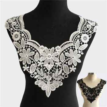 Spot polyester black and white lace collar handmade DIY corsage lace clothing accessories hollow applique wholesale