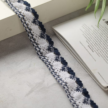 Factory Direct Sale 4cm Wide Two-Tone Lace Trim in Maroon, Navy Blue, Orange, Yellow, and Gray Embroidered Lace for Home Decoration Edging