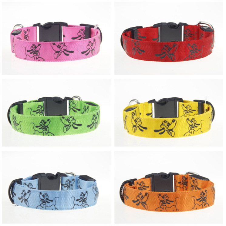 led Illuminated Collar Pluto Pattern Illuminated Collar Neck Luminous Neck Pet Collar Pet Supplies