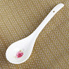 Household Ceramic Rice Spoon, Soup Spoon, Spoon, Hotel Restaurant Ceramic Dessert Flat-Bottomed Spoon, Practical Model