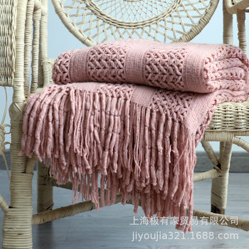 Export Amazon Nordic blanket knitted blanket sofa blanket blanket bed decoration blanket bed tail blanket towel leisure blanket