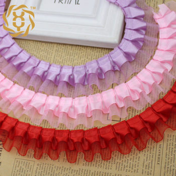 Spot 4cm double layer discount satin lace doll clothes wedding clothing accessories snow lace