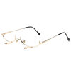 New style decorative mirror no lens metal glasses lower half frame water drop decorative chain pendant glasses frame 2911
