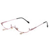 New style decorative mirror no lens metal glasses lower half frame water drop decorative chain pendant glasses frame 2911