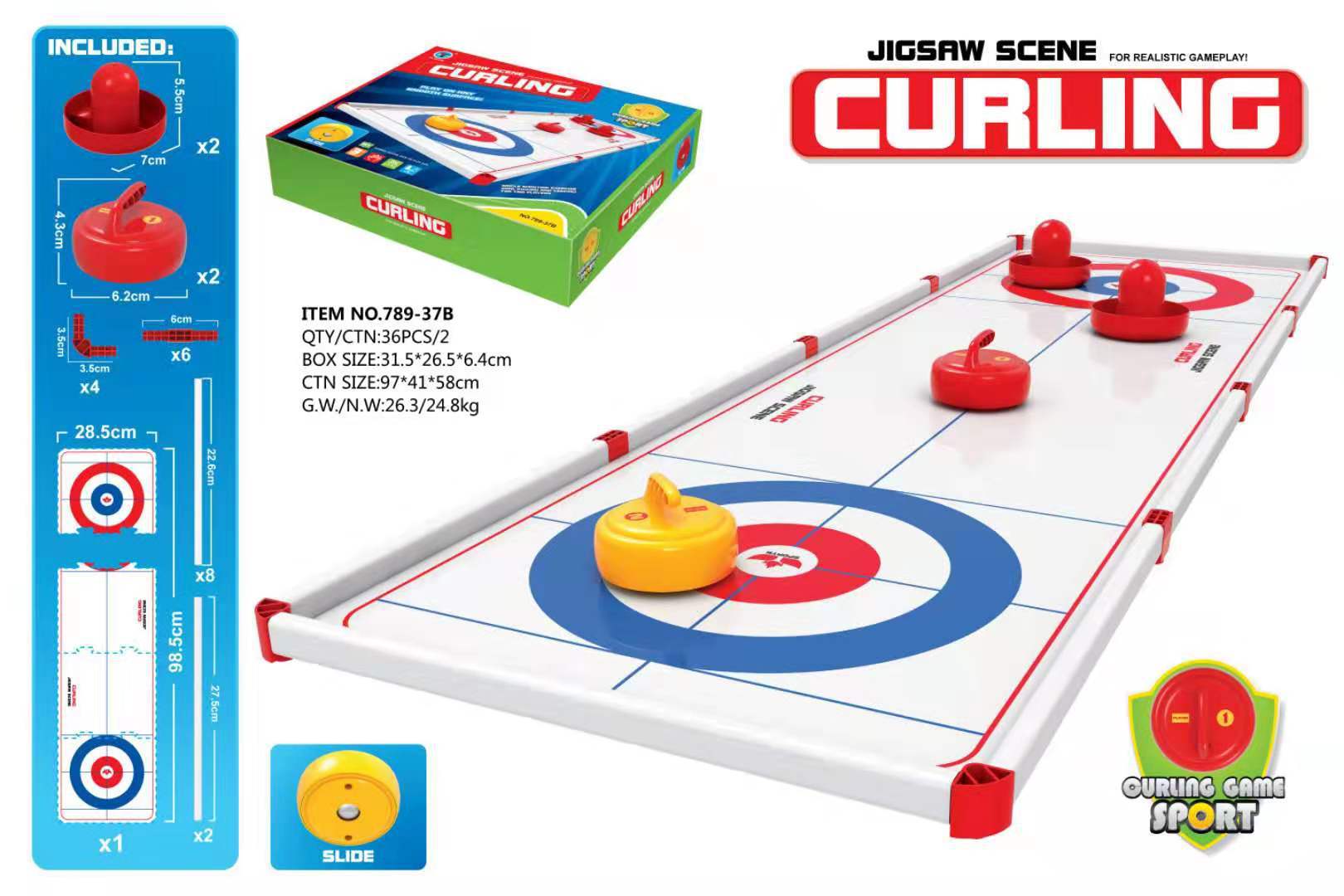 Cross-border E-commerce Puzzle Scene Ball Sliding Curling Combination Ice Hockey Football Sports Toy Two-in-one