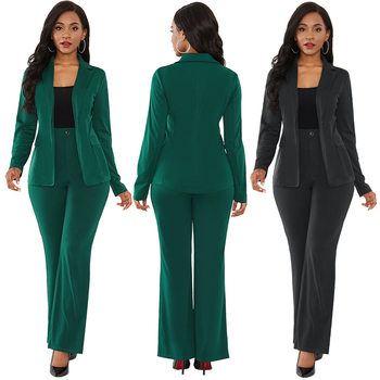 European Station Pure Color Suit Business Wear 2025 Autumn and Winter New Women's Clothing European and American Export Sexy Two-Piece Suit