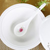 Household Ceramic Rice Spoon, Soup Spoon, Spoon, Hotel Restaurant Ceramic Dessert Flat-Bottomed Spoon, Practical Model
