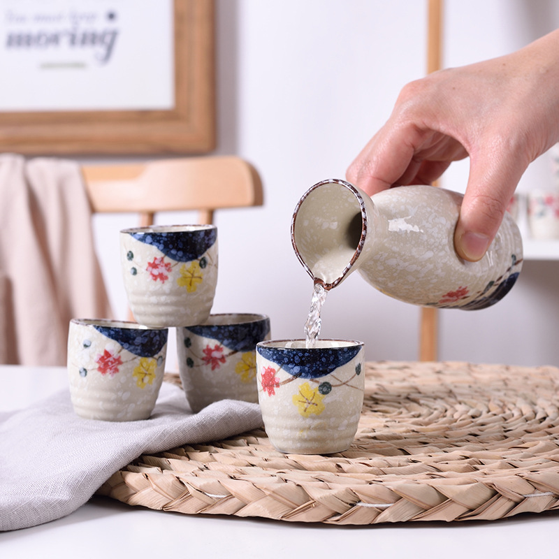 Japanese-style Ceramic Liquor Set Sake Cup Wine Pot Small Wine Cup Warm Wine Cup Wine Dispenser Sushi Restaurant Creative Wine Glass