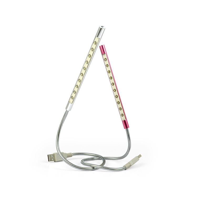 Factory supply LED student eye protection lamp aluminum ten lights notebook keyboard night light gift good metal lamp