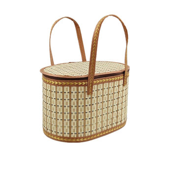 Moon cake folding bamboo basket hairy crab bamboo storage basket zongzi gift box with in stock color and size can be set