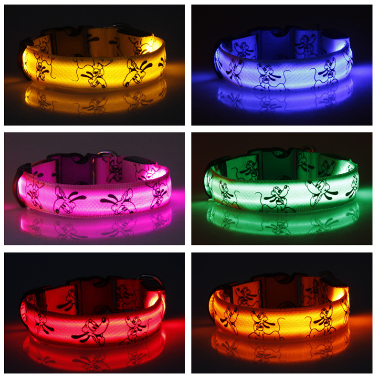 led Illuminated Collar Pluto Pattern Illuminated Collar Neck Luminous Neck Pet Collar Pet Supplies