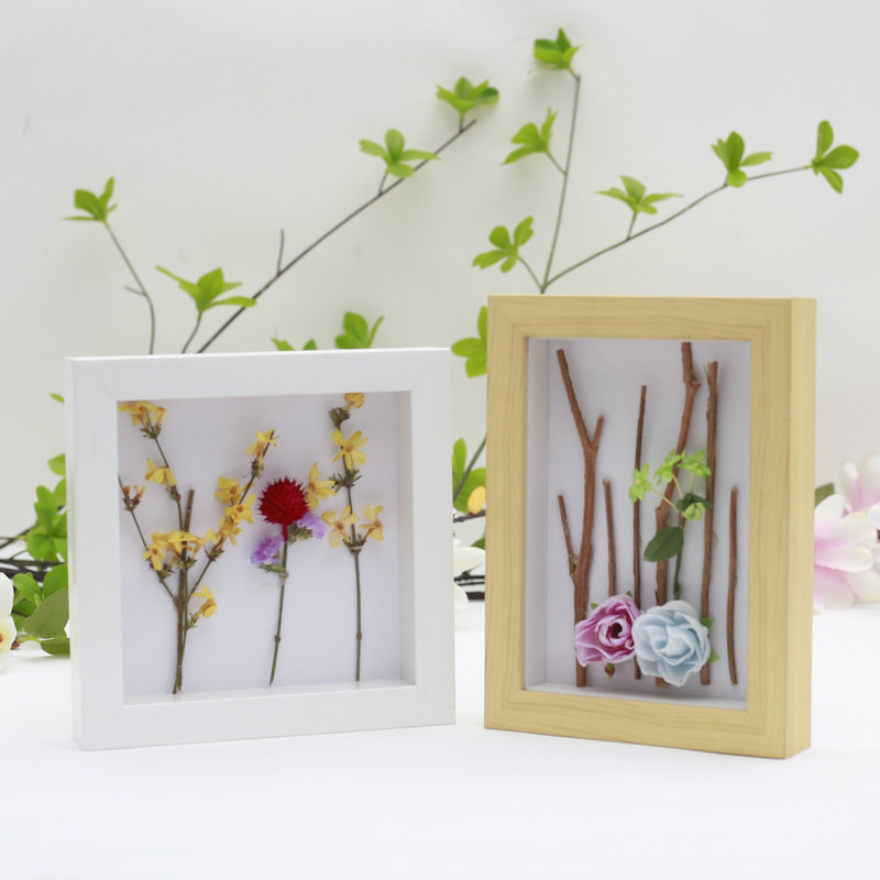Hollow three-dimensional photo frame thickened footprints butterfly specimen mounting creative handmade diy paper dried flower picture frame