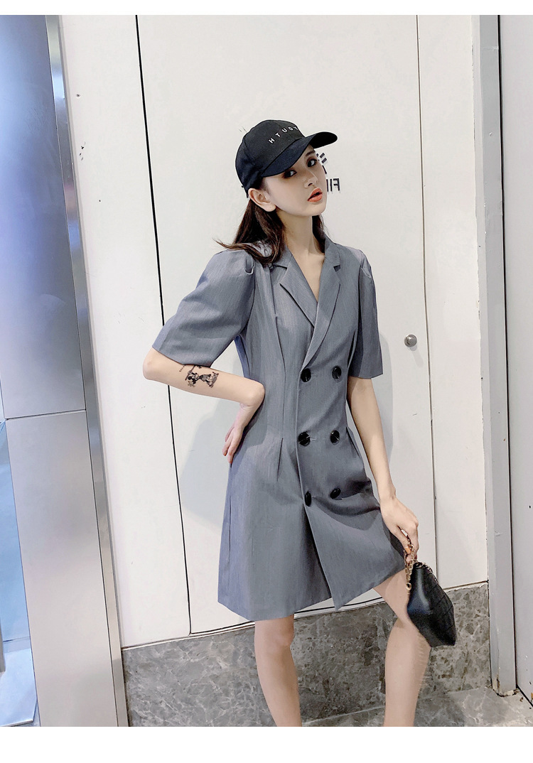 Chân váy xếp ly nữ xòe dáng chữ A, cạp cao, tay ngắn, phong cách Hàn Quốc — Xám chi tiết 5