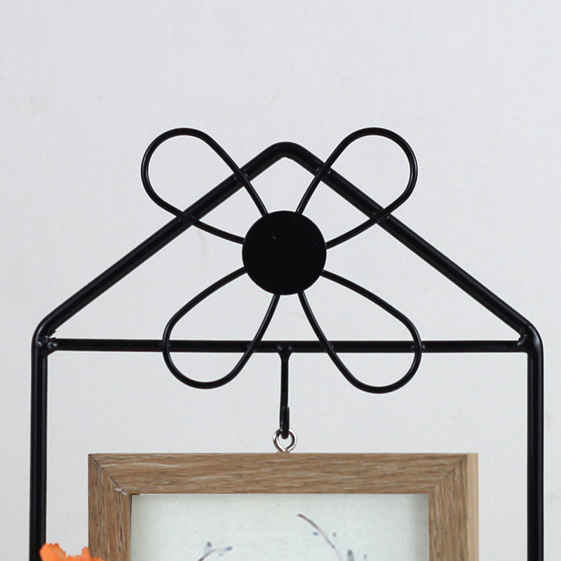 Wrought Iron Photo Frame Double-sided Windmill Shape Creative Simple 2 6-inch Photo Frame Plant Specimen Desktop Table