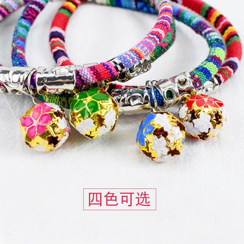 Cat collar collar national wind cat and dog universal bell collar color cotton cat collar manufacturers wholesale