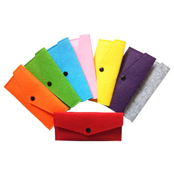 Wholesale Simple Multifunctional Felt Pencil Bag Stationery Bag Portable Coin Purse Glasses Storage Bag Mobile Phone Case Gift Bag