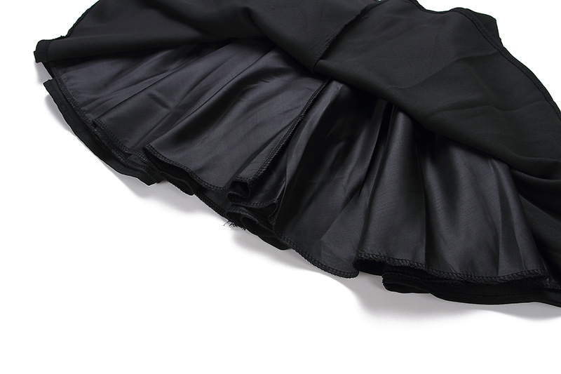 Đầm suông nữ midi cổ V không tay, chất liệu polyester phối ren — Trắng, Đỏ, Đen chi tiết 20