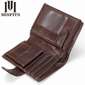 Cross-Border Men's Short Genuine Leather Wallet Retro Coin Clip First Layer Cowhide Vertical Card Holder Large Capacity