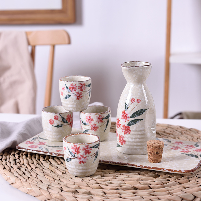 Japanese-style Ceramic Liquor Set Sake Cup Wine Pot Small Wine Cup Warm Wine Cup Wine Dispenser Sushi Restaurant Creative Wine Glass