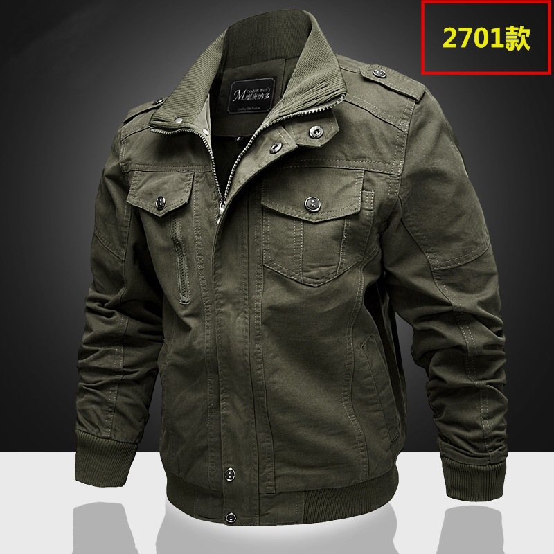 Áo Khoác Lính Nam Cotton Dáng Rộng Phong Cách Âu Mỹ Màu Xanh Rêu, Đen, Nâu