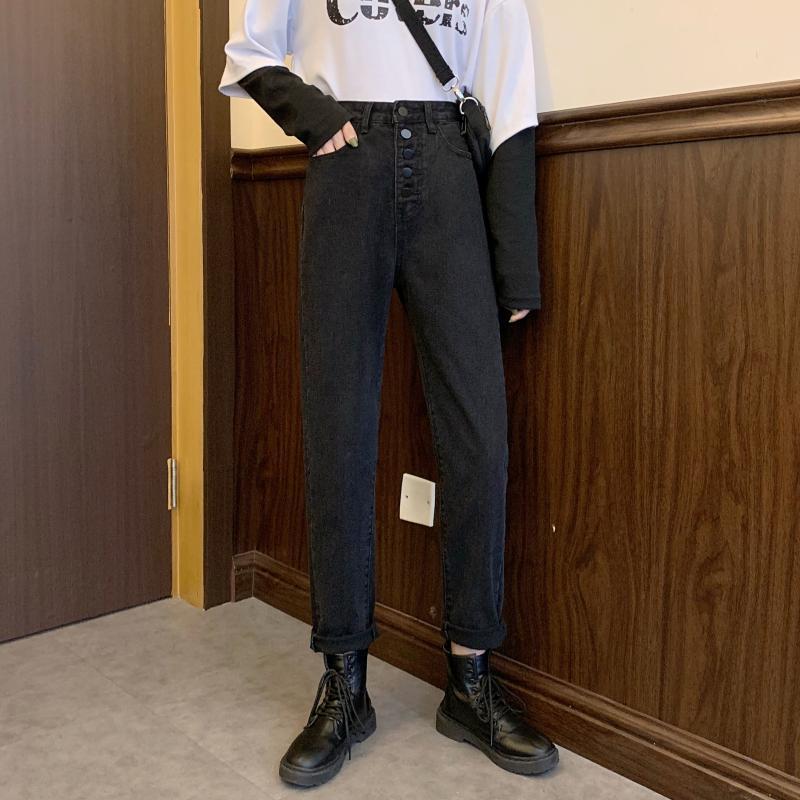 High Waisted Vintage Straight Leg Jeans Korean Style Loose Fit Casual Wear Spring Collection Wholesale Available