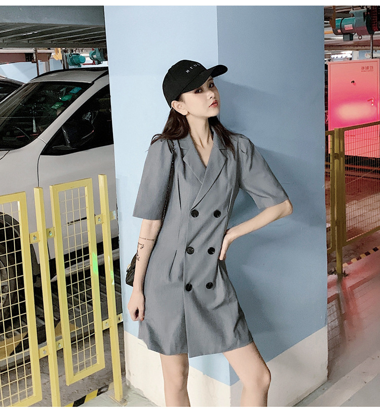 Chân váy xếp ly nữ xòe dáng chữ A, cạp cao, tay ngắn, phong cách Hàn Quốc — Xám chi tiết 4
