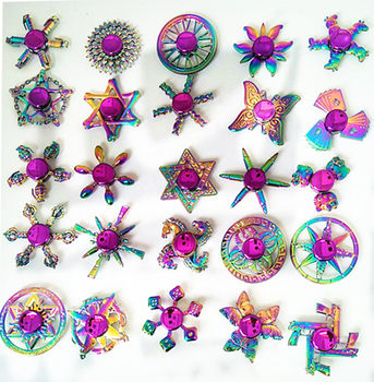 New colorful fingertip gyro multiple metal colorful gyro decompression toy finger gyro cartoon gyro