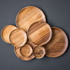 South American Walnut Wooden Japanese Tableware Refreshment Plate Wooden Fruit Dishpoint Plate Solid Wood Disc Tray